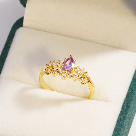 Sweet and Dainty Colourful Zircon Rings Gift Idea