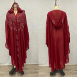 Sparkly Thin Hooded Cloak Cape Dress Stage Performer Cover Up