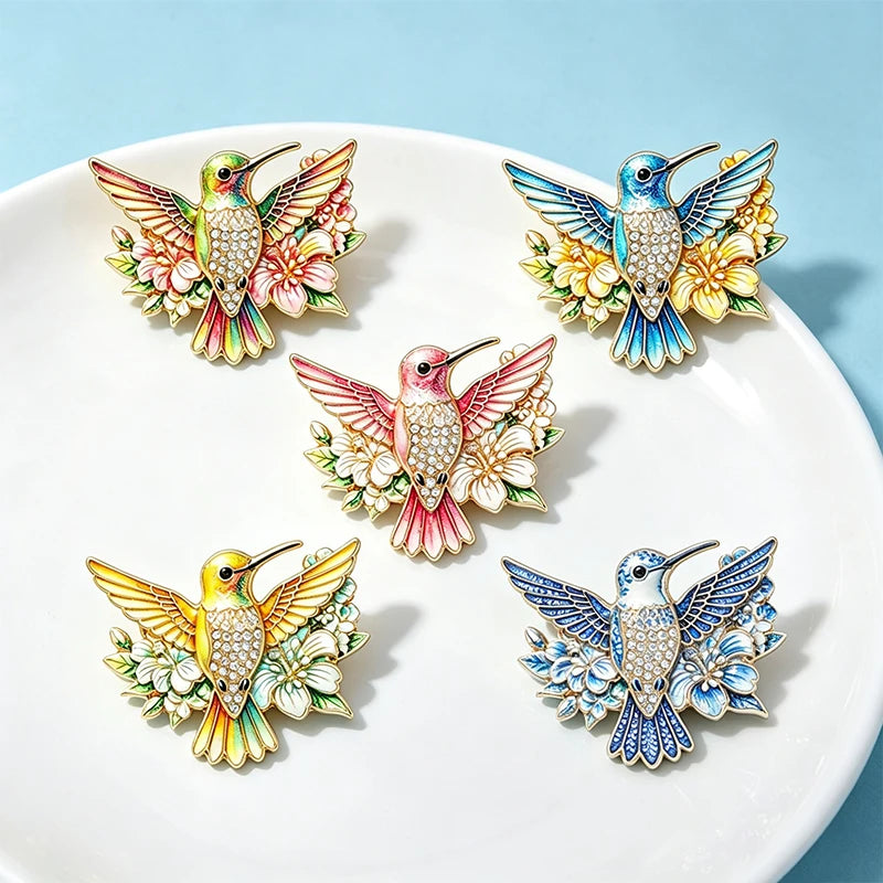Hummingbird Brooches 5 Colours