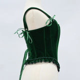 Delphine's Velvet Corset Over Bust Lace Up Boned Bodice 4 Colours
