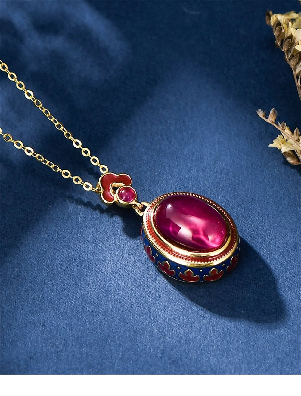 Carmellia's Corundum Enamel Matching Jewellery 925 Sterling Silver Ring, Earrings, Necklace
