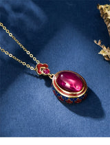 Carmellia's Corundum Enamel Matching Jewellery 925 Sterling Silver Ring, Earrings, Necklace