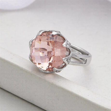 Nymphaea's Jewel S925 Sterling Silver Ring Natural Amethyst Morganite Zircon