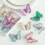 Glitter Christmas Butterflies Ornaments Sparkling Christmas Tree Decorations with Clips