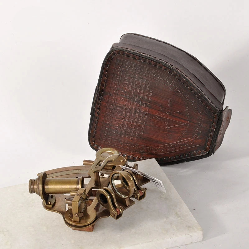 Replica Antique Sextant Brass Ornaments Nautical Desktop Decoration