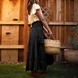 Flower's Cotton Maxi Skirt