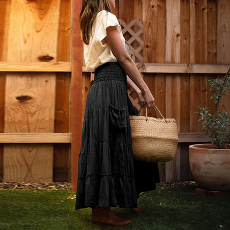 Flower's Cotton Maxi Skirt
