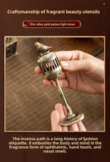 Brass Censer Incense Smoker Holder Bird House Ornaments Home Decor