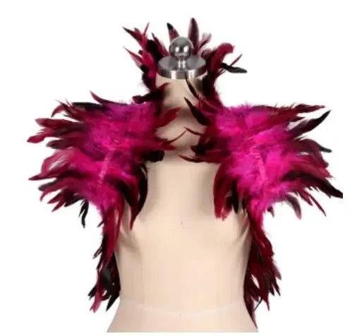 Feather Shoulder Epaulettes Festival Rave Wear