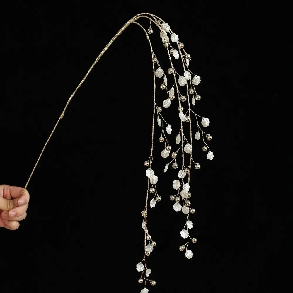 35-40cm Christmas Crystal Vine Pendants Glitter Beads String Handmade Xmas Tree Ornaments
