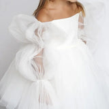 Fashions on The Field Girl Tutu Dress Puff Sleeve Infant Toddler Wedding Party Birthday Dress