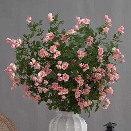 Mini Rose Artificial Long Branch Faux Flower Silk Roses
