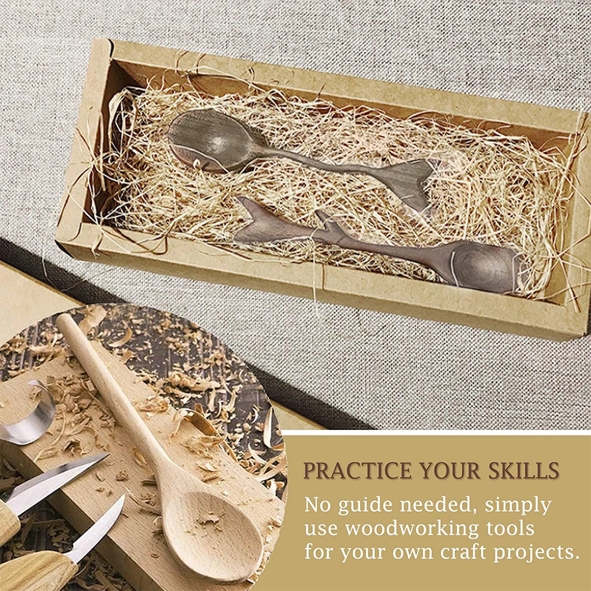 Wood Carving Spoon Blanks Carve Your Own Spoon Beech and Walnut DIY Wood Crafts Wood 5/10 PCS