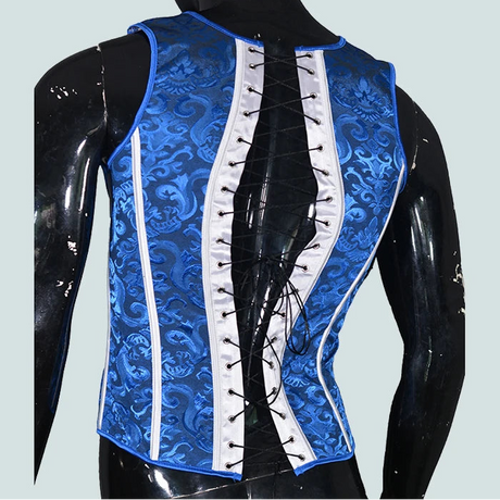 Men's Formal Boned Waistcoat Corset Vest Lace Up Burlesque Performance Stage Costume