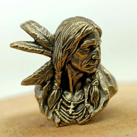 Indian Warrior Brass Paracord Beads Lanyard Dreadlock Beard Bead
