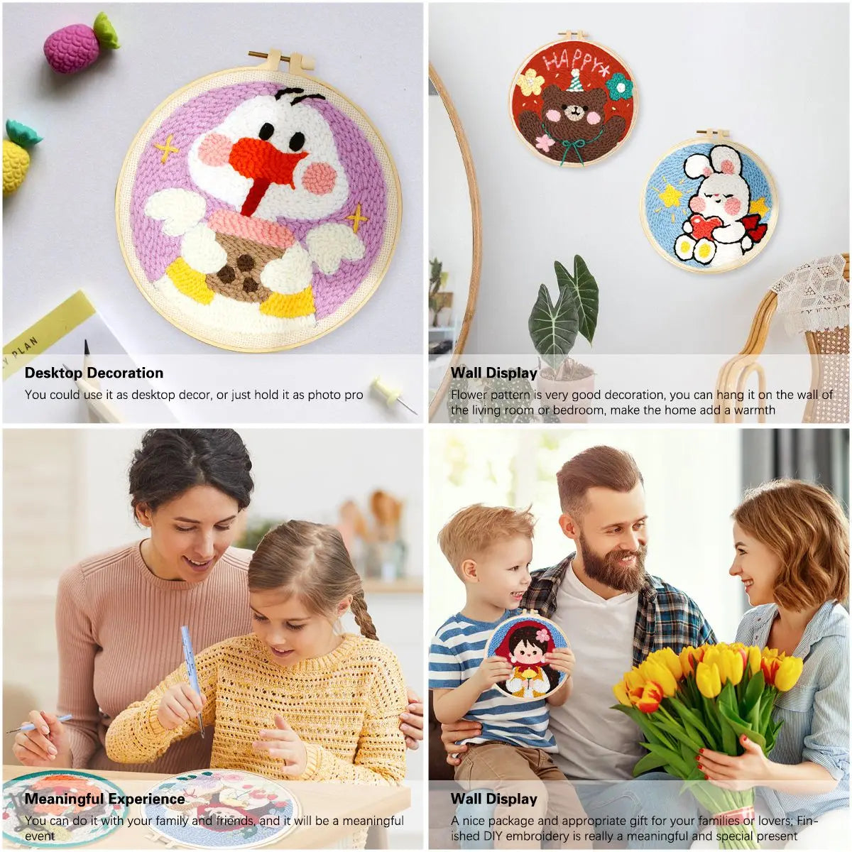 Animals DIY Punch Needle Embroidery Sets For Beginners DIY Craft Kits