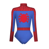 Spiderman Captain America Superhero Printed Long Sleeve Swimwear One-piece Surfing Swimsuit