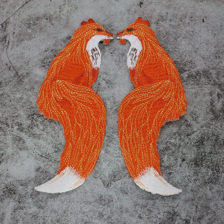 Embroidered Animal Patches Fox Black Cat Fish DIY Sew Craft
