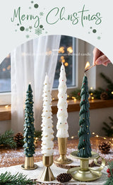 Christmas Tree Taper Candle Pine Tree Candlestick Xmas Dinner Table Decor
