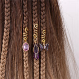 Crystal Braid Jewellery Hair Clips 3pcs/Set Natural Stones