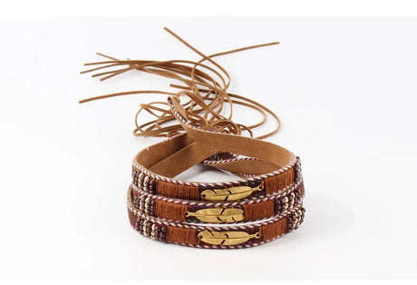 Golden Feather Hat Bands Hand-Wound Hat Belt