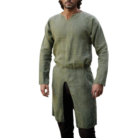 Medieval Renaissance Linen Tunic Long Shirt Knight Vikings Pirate Cosplay Costumes