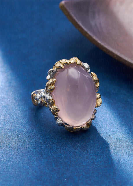 The Forest's Gifts S925 Sterling Silver Ring Pink Crystal