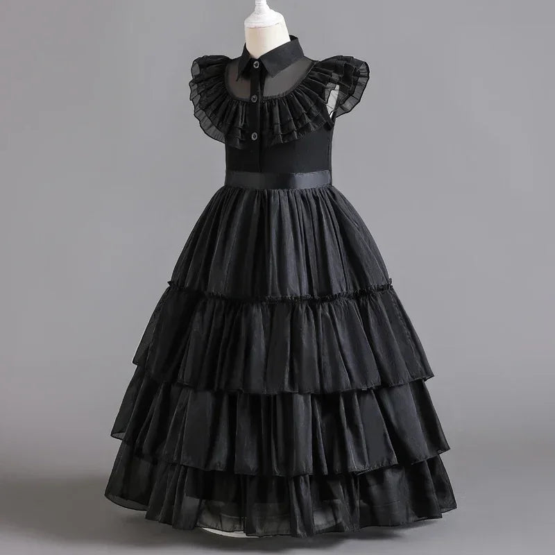 Wednesday Addams Cosplay Costume for Girls Halloween Book Week 3-12 Years