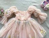 Fairy Faith's Baby Toddler Girls Birthday Dress Embroidered Butterfly Flower Girls Dress