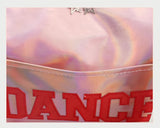 Multicolored bag with 'DANCE' text on a white background