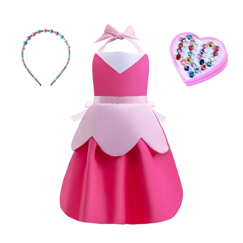 Mother Daughter Matching Clothing Apron Dresses Women Girls Halloween Cosplay Children Princess Coveralls