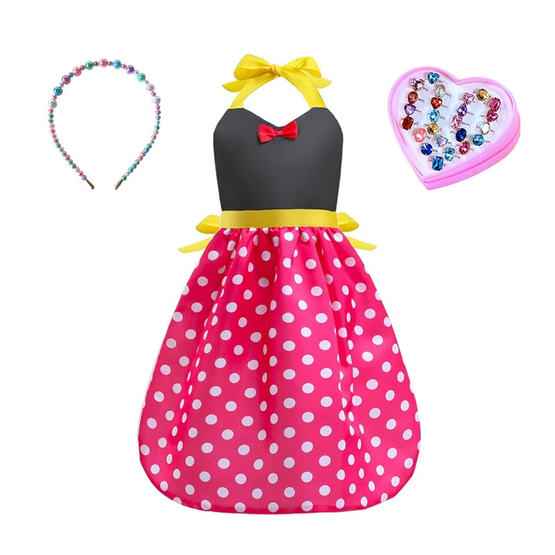 Mother Daughter Matching Clothing Apron Dresses Women Girls Halloween Cosplay Children Princess Coveralls