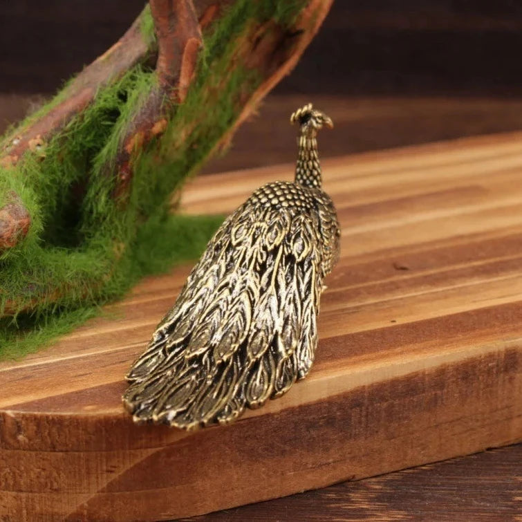 Brass Peacock Figure Tea Pet