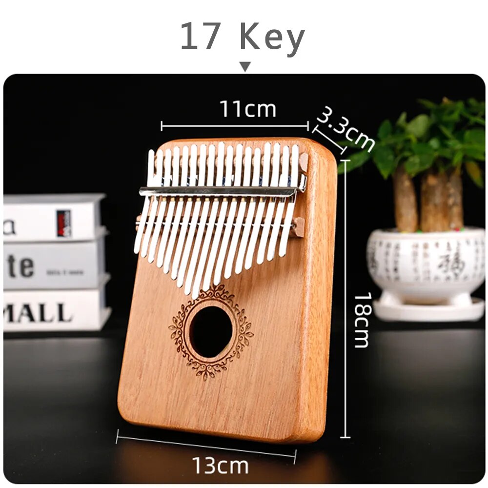 Kalimba Thumb Piano 17 Keys Mahogany Wood Musical Instrument