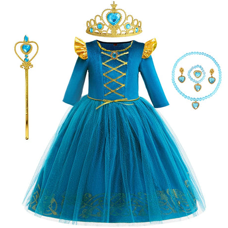 Halloween Cosplay Brave Princess Merida Dress Girls Costumes