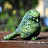 Natural Xiuyan Jade Stone Bird Figurine Hand Carved Crystal Animal Sculpture Home Desktop Decor Gift Idea