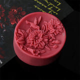 Round Peony Silicone Soap Moulds DIY Candle Resin Chocolate Ice Soap Making Tool