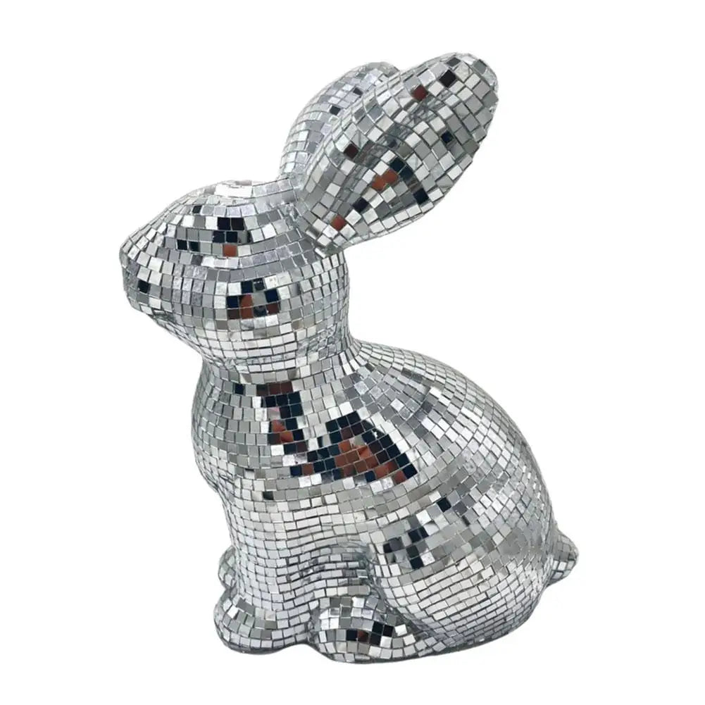 Disco Rabbit Mirror Ball Statue