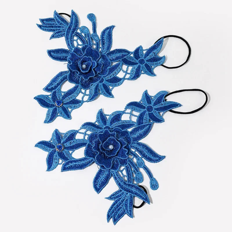 Flower Fairy Wrist Cuffs Embroidered Wristband Dance Accessories
