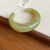 Smooth Round Acrylic Cuff Bangles Vintage Style Jelly Coloyr Smudging Wide Resin Bracelets