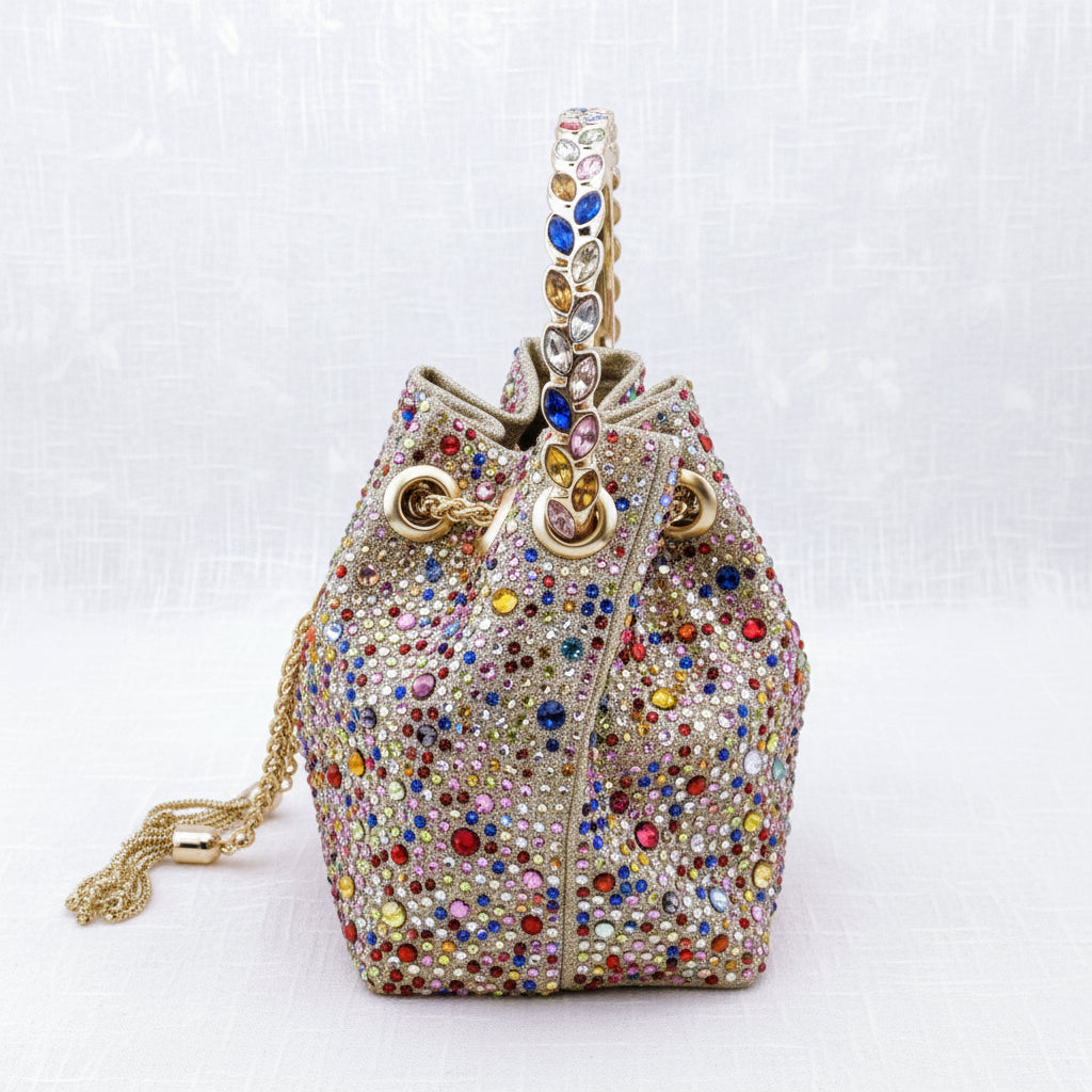 Diamond Confetti Pointed Shoes and Matching Bag Party Heels
