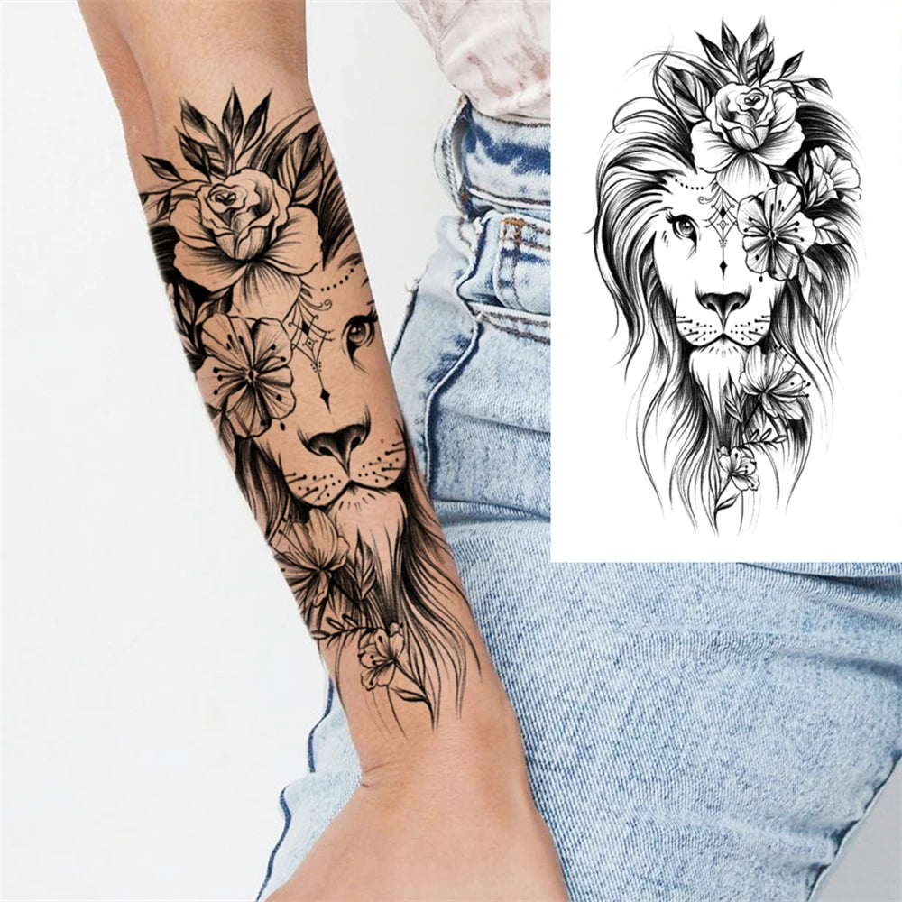 Large Peony Temporary Tattoos
