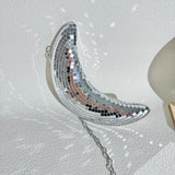 Hanging Moon Disco Mirror Ball Mirror Ornament Decor