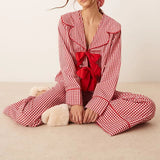 Christmas Pyjamas Big Red Bow 2 Piece PJs Set Sleepwear