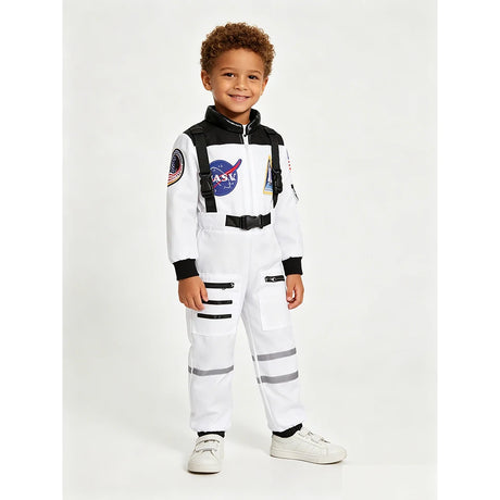 Kids Astronaut Costume Space Suit Halloween Cosplay Space Explorer Performance Book Week Costumes Children's Jumpsuit Spaceman Boys Girls