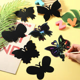 Set of 12 Magic Scratch Art Butterfly Scratch Drawing Cards