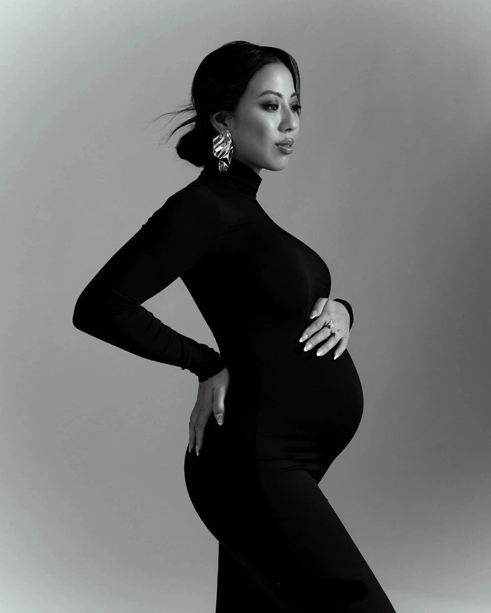 Black Bodycon Maternity Dresses For Pregnancy Photoshoots