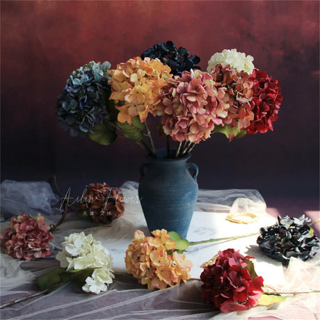One Bundle Autumn Silk Hydrangea Home Decorative Bridal Bouquet Artificial Flowers