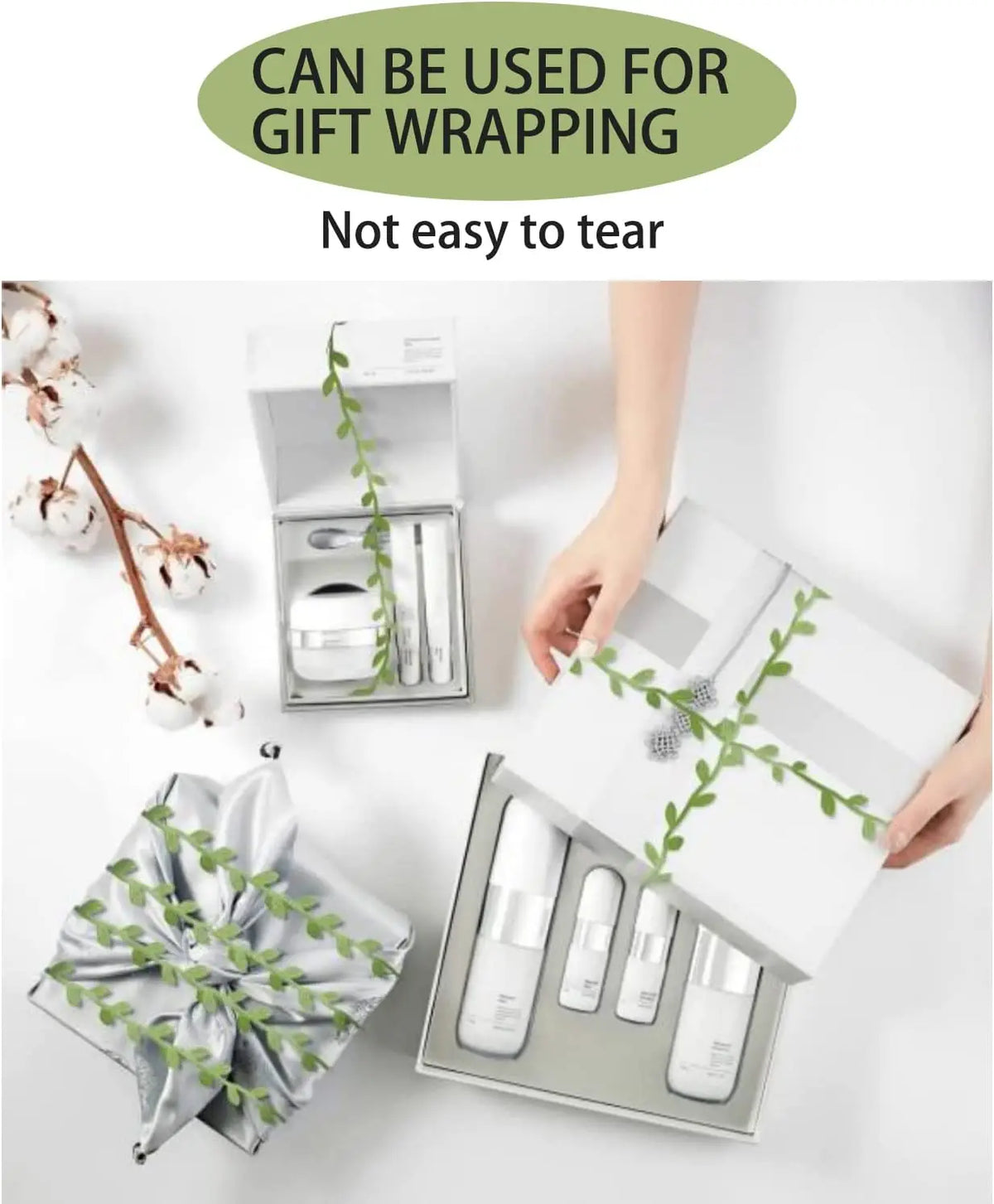 20M Leaf Ribbon Green Vine Garland Ribbon DIY Crafts Gift Wrapping