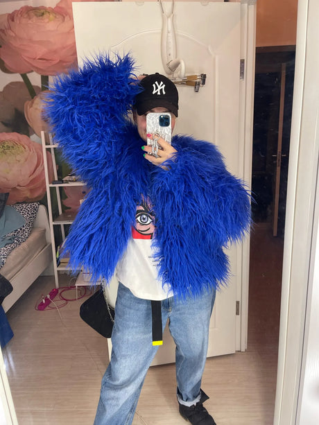 Faux Fur Coats Y2k Punk Rave Winter Jackets